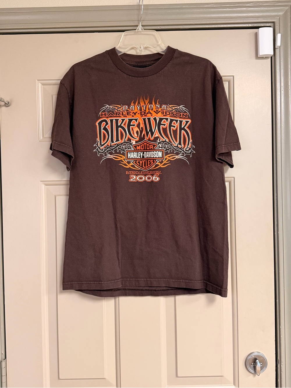 Harley-Davidson Mens Large Brown with Orange & Cream Bike Week Graphic T-Shirt